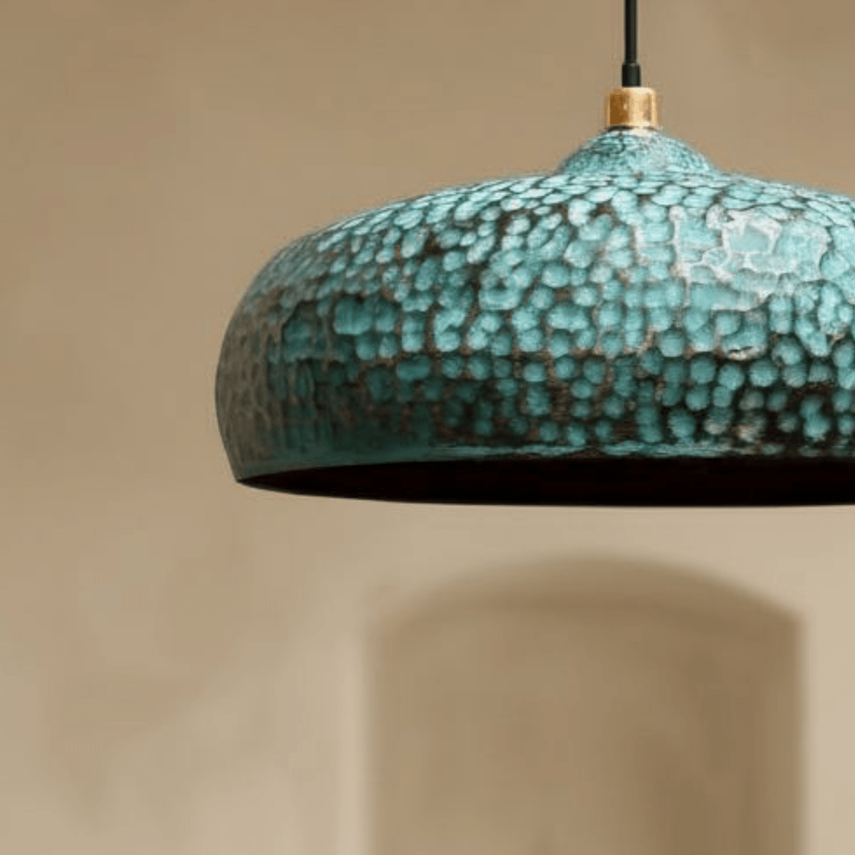 Blue Patina Brass Pendant Lights – Handcrafted Oxidized Dome Fixtures for Kitchen Islands - handcrafted luxury for kitchen and bathroom interiors by Brooklyn Brass