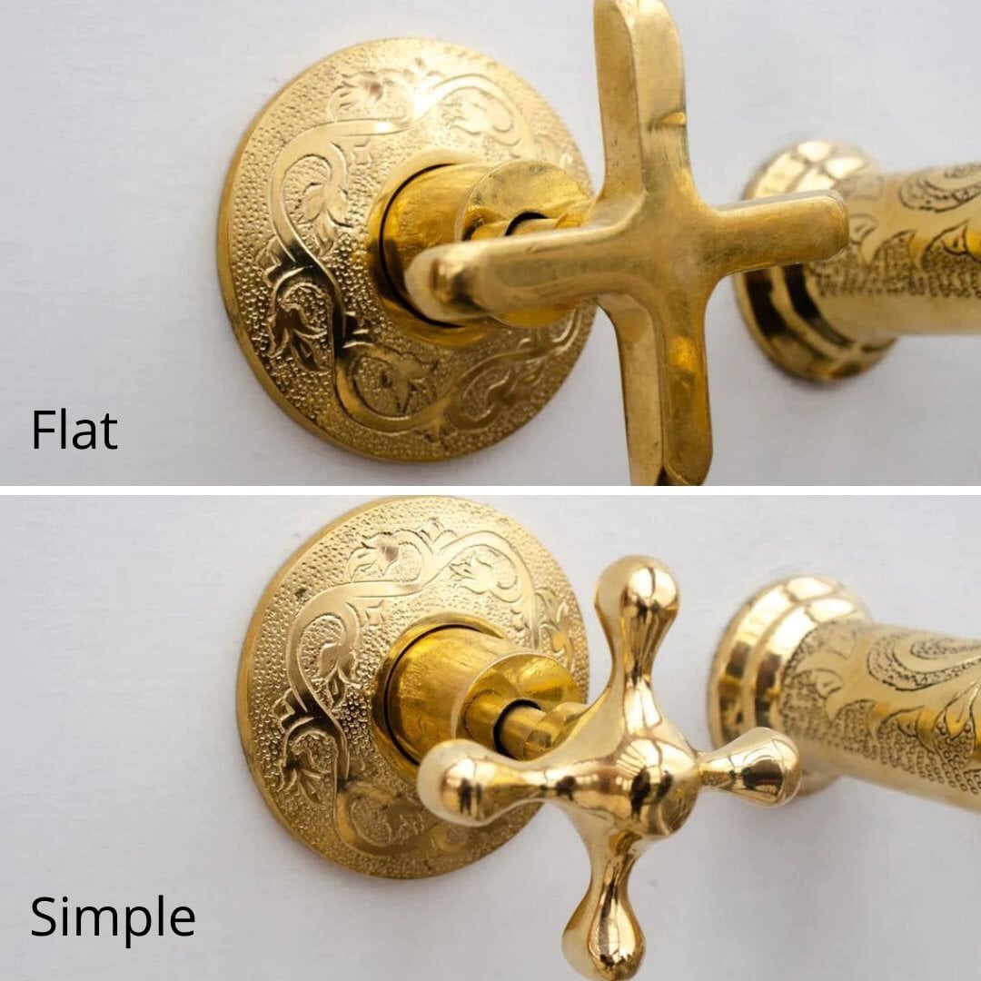 Brass Bathroom Faucet, Antique Brass Wall Mount Faucet - handcrafted luxury Bathroom Faucets for kitchen and bathroom interiors by Brooklyn Brass