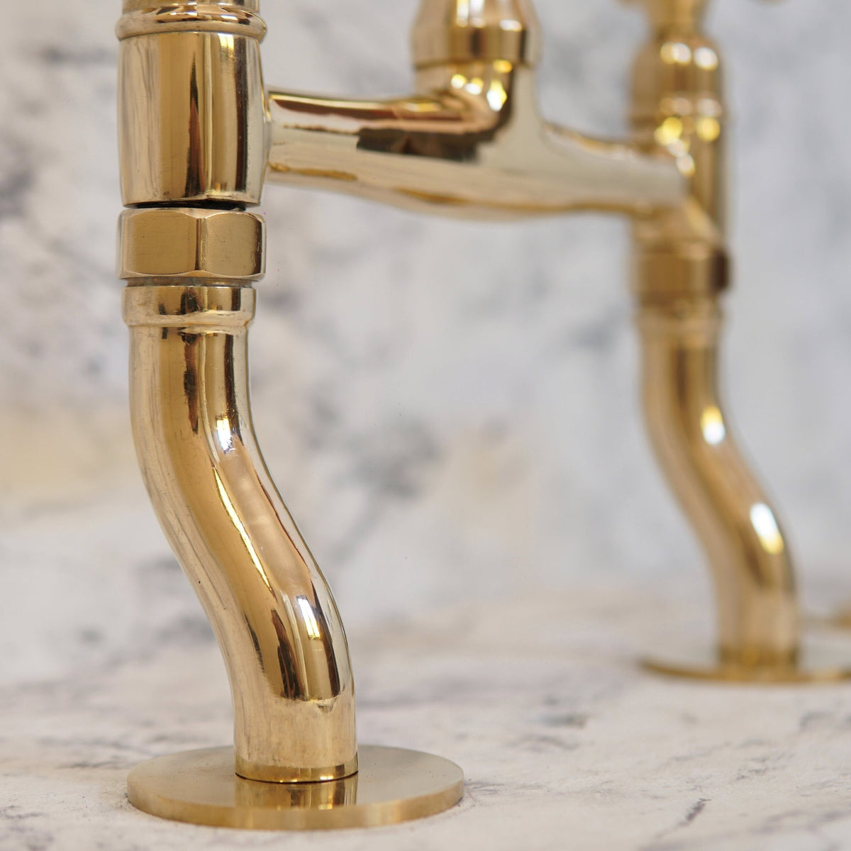 Brass Bridge Kitchen Faucet With Curved Legs - handcrafted luxury Kitchen Faucets for kitchen and bathroom interiors by Brooklyn Brass