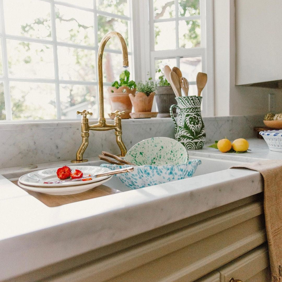 Brass Bridge Kitchen Faucet With Curved Legs - handcrafted luxury Kitchen Faucets for kitchen and bathroom interiors by Brooklyn Brass
