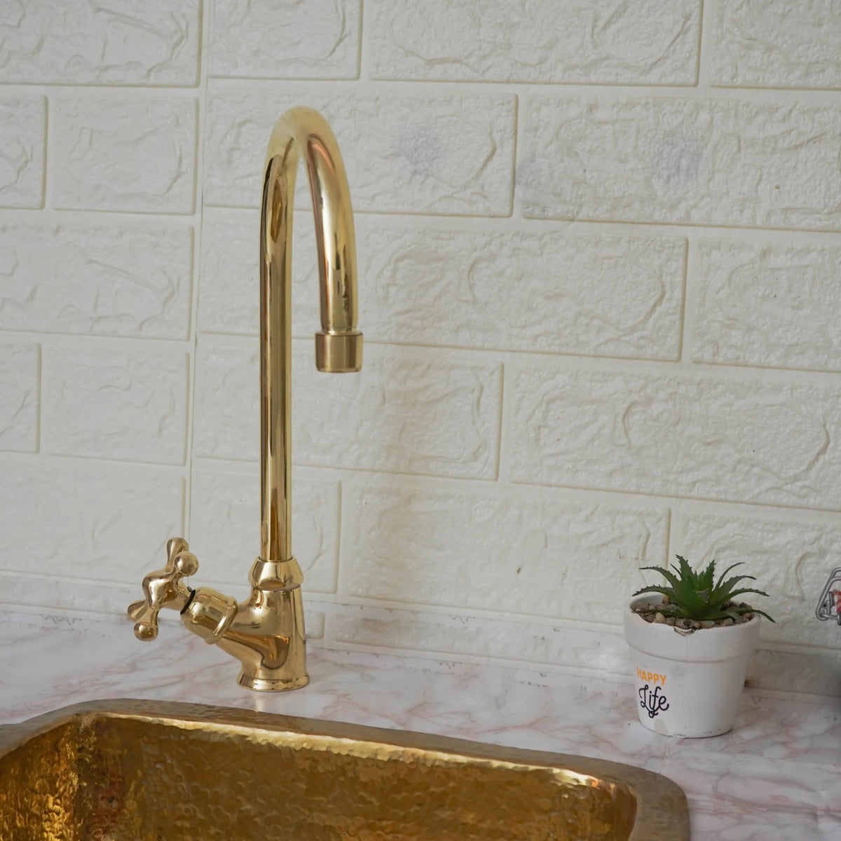 Brass Faucet Single Hole - Only Cold Or Hot Water - handcrafted luxury Kitchen Faucets for kitchen and bathroom interiors by Brooklyn Brass