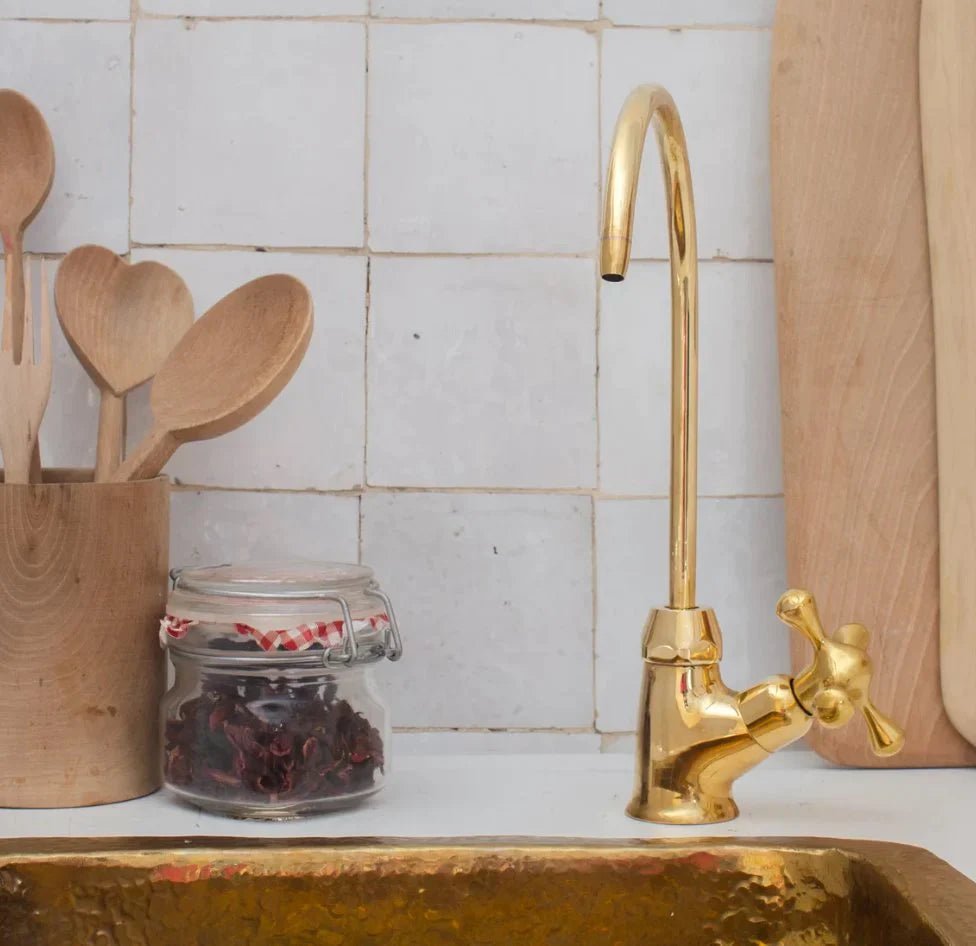 Brass Faucet Single Hole - Only Cold Or Hot Water - handcrafted luxury Kitchen Faucets for kitchen and bathroom interiors by Brooklyn Brass
