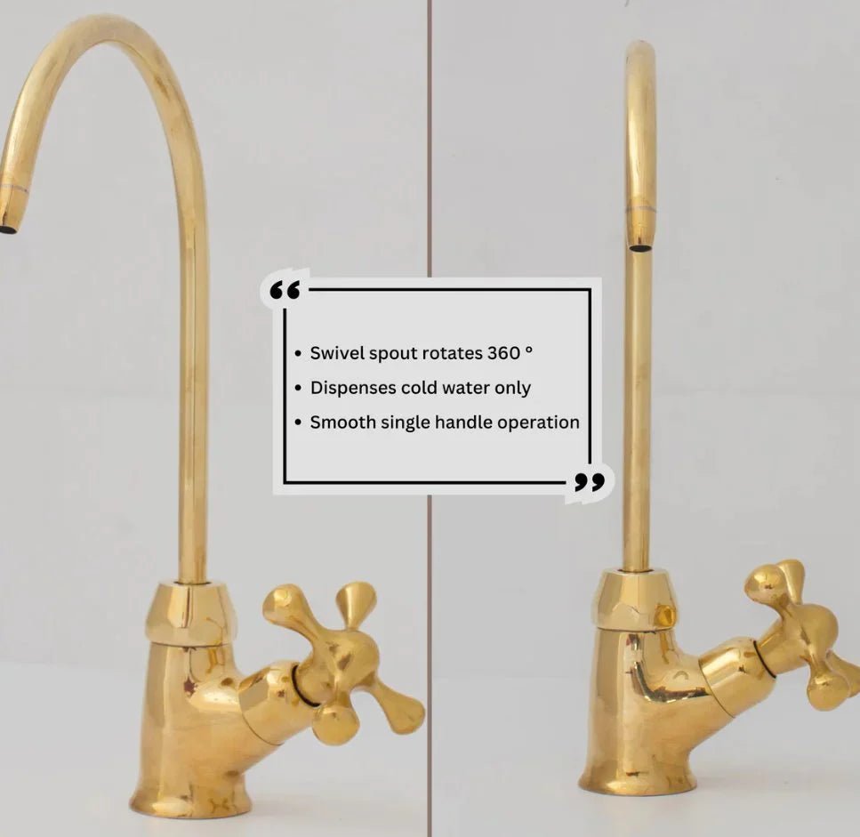 Brass Faucet Single Hole - Only Cold Or Hot Water - handcrafted luxury Kitchen Faucets for kitchen and bathroom interiors by Brooklyn Brass