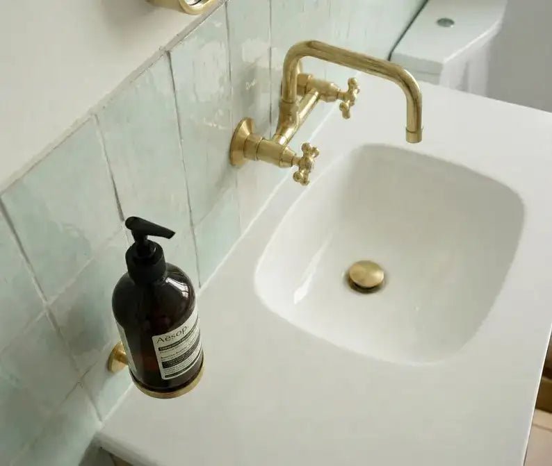 Brass Kitchen Faucet - Vintage Brass Kitchen Faucet - handcrafted luxury Kitchen Faucets for kitchen and bathroom interiors by Brooklyn Brass