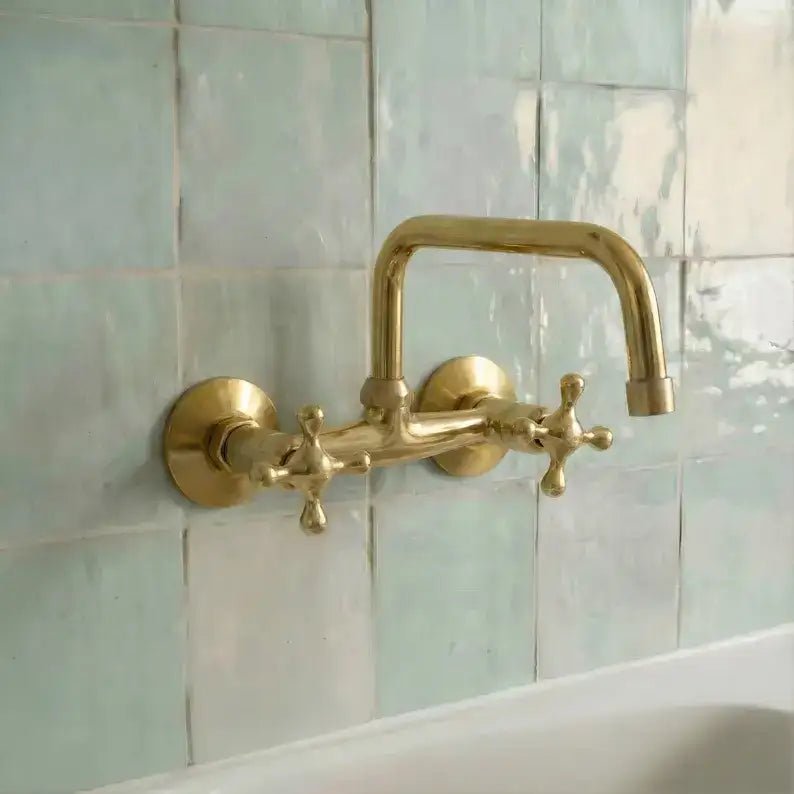Brass Kitchen Faucet - Vintage Brass Kitchen Faucet - handcrafted luxury Kitchen Faucets for kitchen and bathroom interiors by Brooklyn Brass