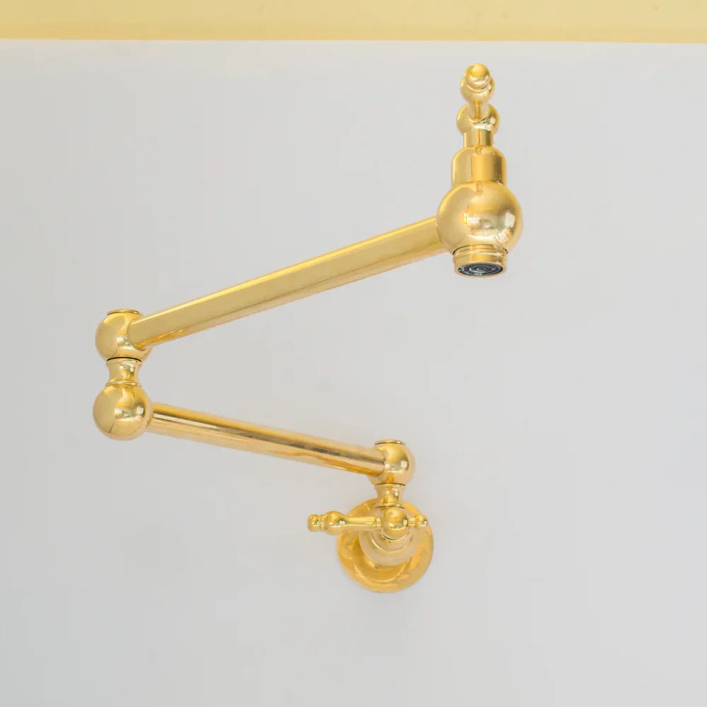 Brass Pot Filler Faucet - handcrafted luxury Kitchen Faucets for kitchen and bathroom interiors by Brooklyn Brass
