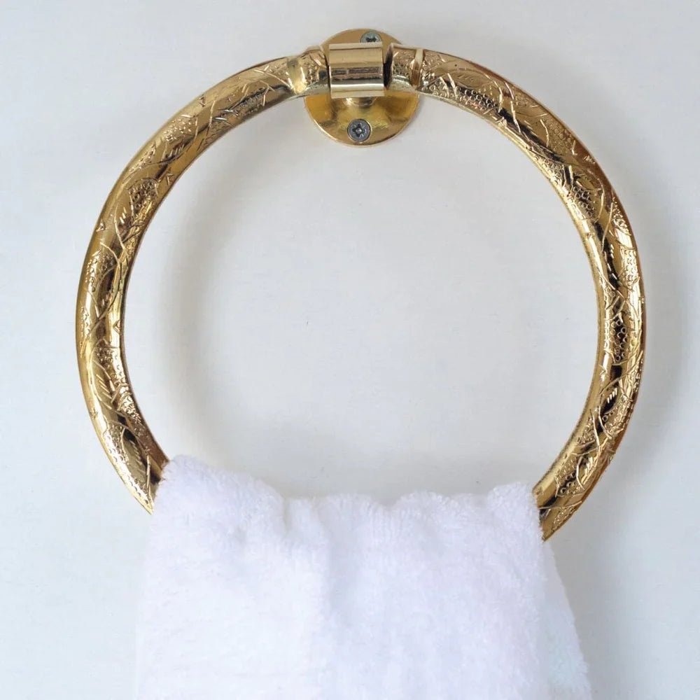 Brass Towel Holder For Bathroom - handcrafted luxury Hardware and Drains for kitchen and bathroom interiors by Brooklyn Brass