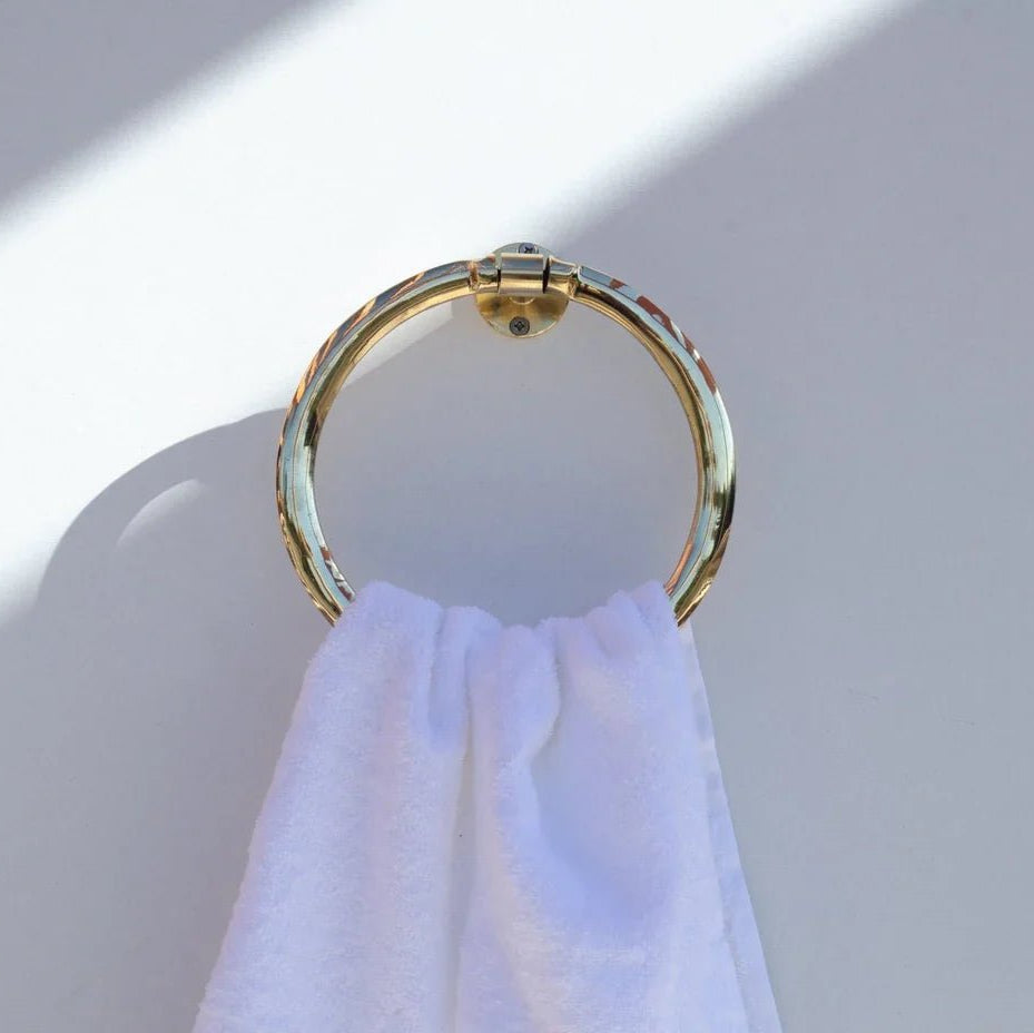 Brass Towel Holder For Bathroom - handcrafted luxury Hardware and Drains for kitchen and bathroom interiors by Brooklyn Brass