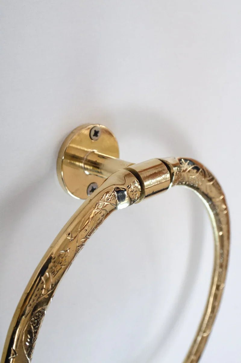 Brass Towel Holder For Bathroom - handcrafted luxury Hardware and Drains for kitchen and bathroom interiors by Brooklyn Brass