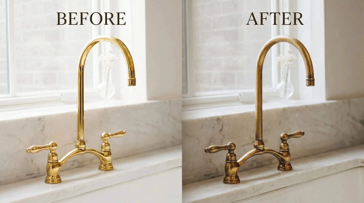Brass V - Style Bridge Kitchen Faucet, Arched Brass Tap - handcrafted luxury Kitchen Faucets for kitchen and bathroom interiors by Brooklyn Brass