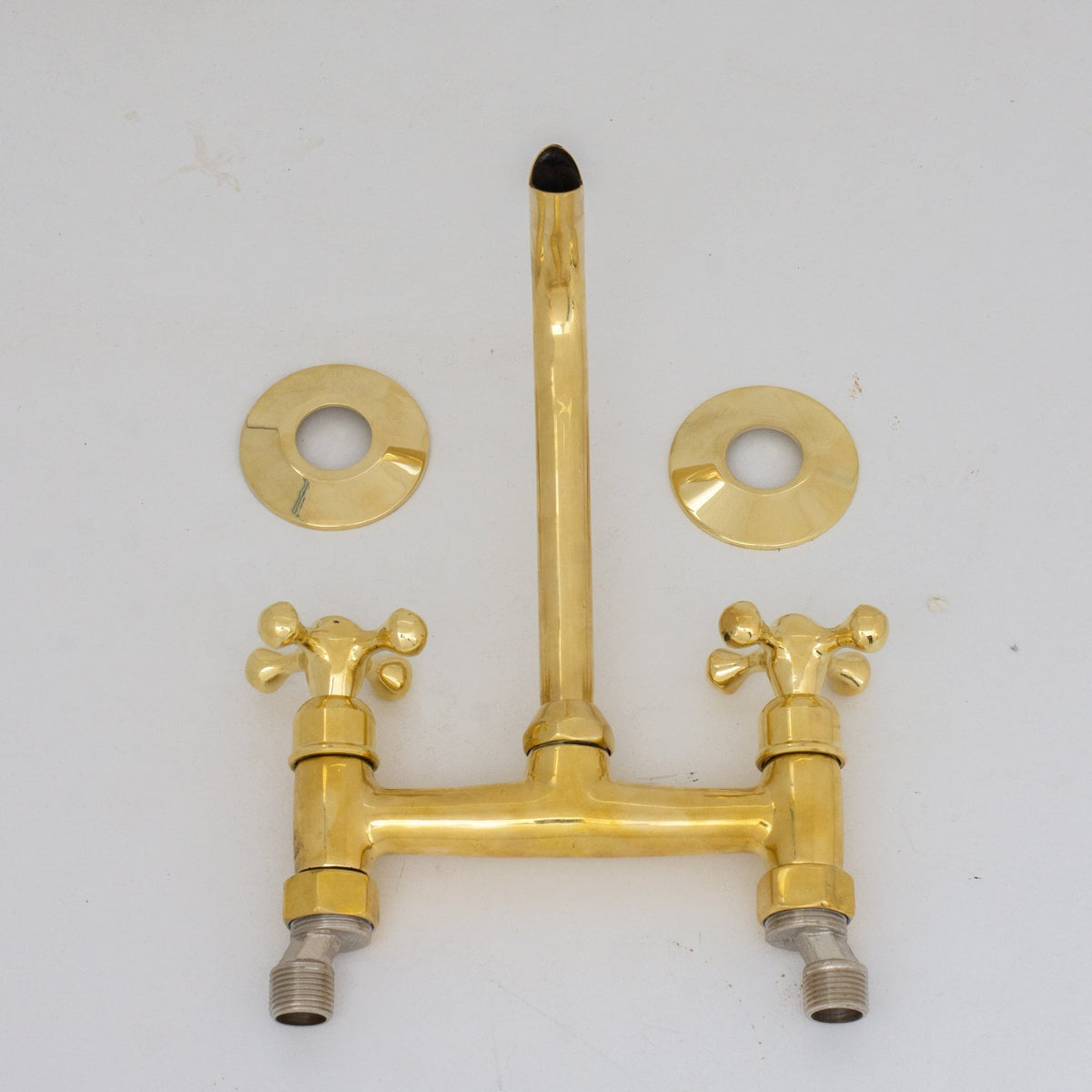 Brass Wall Mount Faucet - Antique Brass Bathroom Faucet - handcrafted luxury Bathroom Faucets for kitchen and bathroom interiors by Brooklyn Brass
