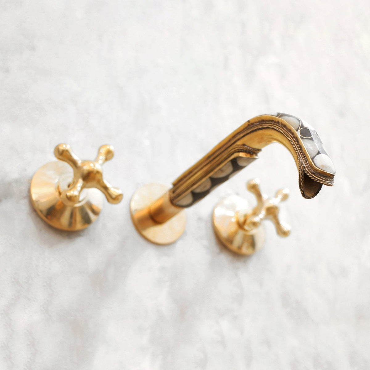 Brass Wall Mounted Faucet for Bathroom - handcrafted luxury Bathroom Faucets for kitchen and bathroom interiors by Brooklyn Brass