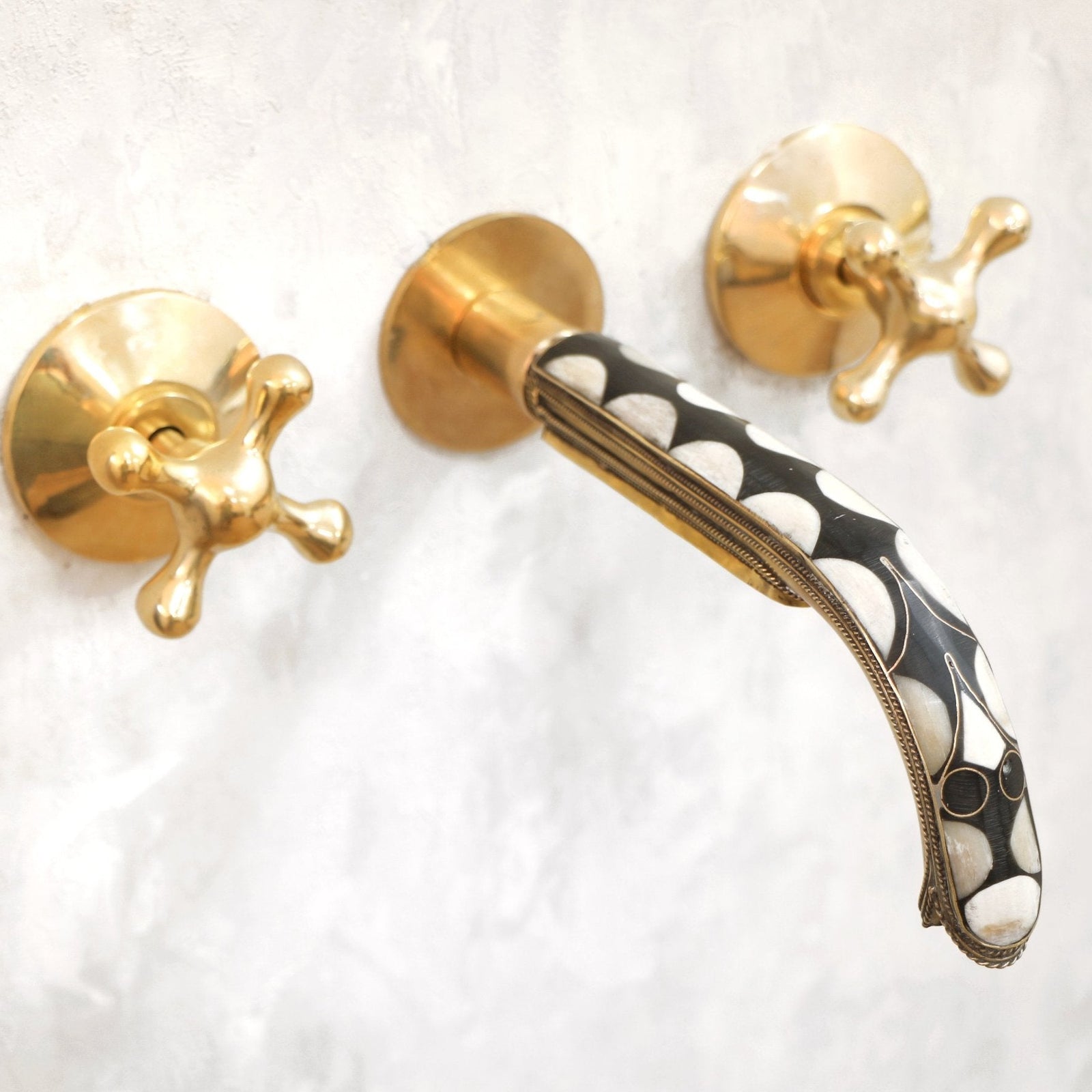 Brass Wall Mounted Faucet for Bathroom - handcrafted luxury Bathroom Faucets for kitchen and bathroom interiors by Brooklyn Brass