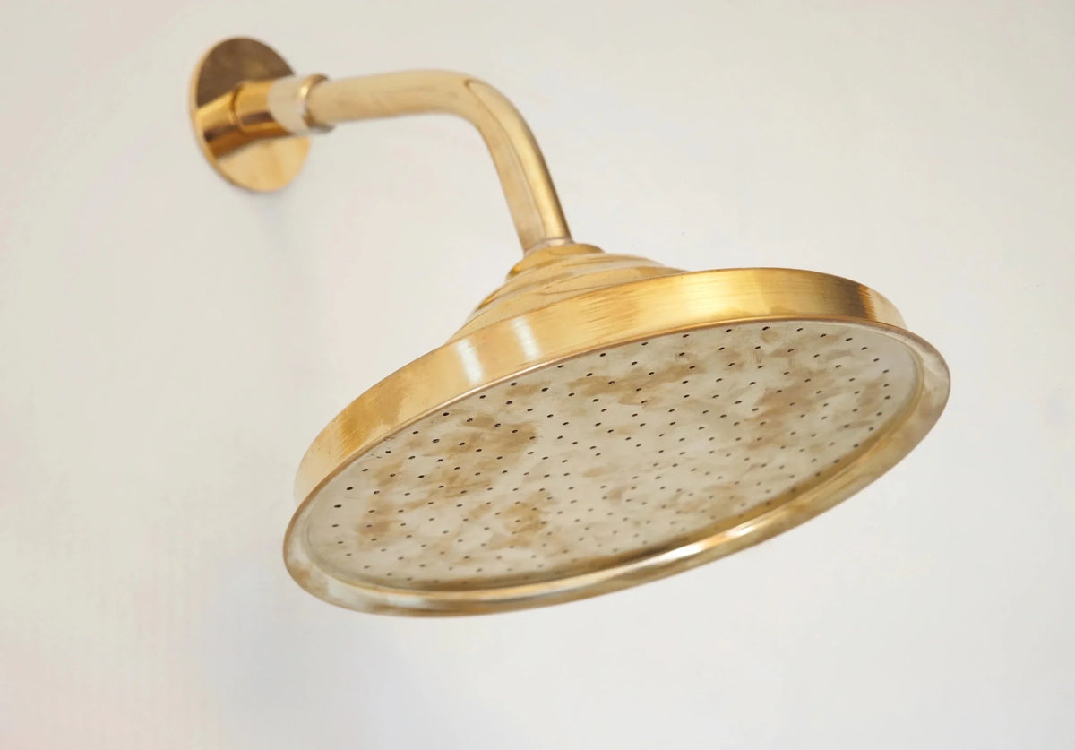 Built in Brass Shower System, Antique Brass Shower Fixtures - handcrafted luxury Showers for kitchen and bathroom interiors by Brooklyn Brass