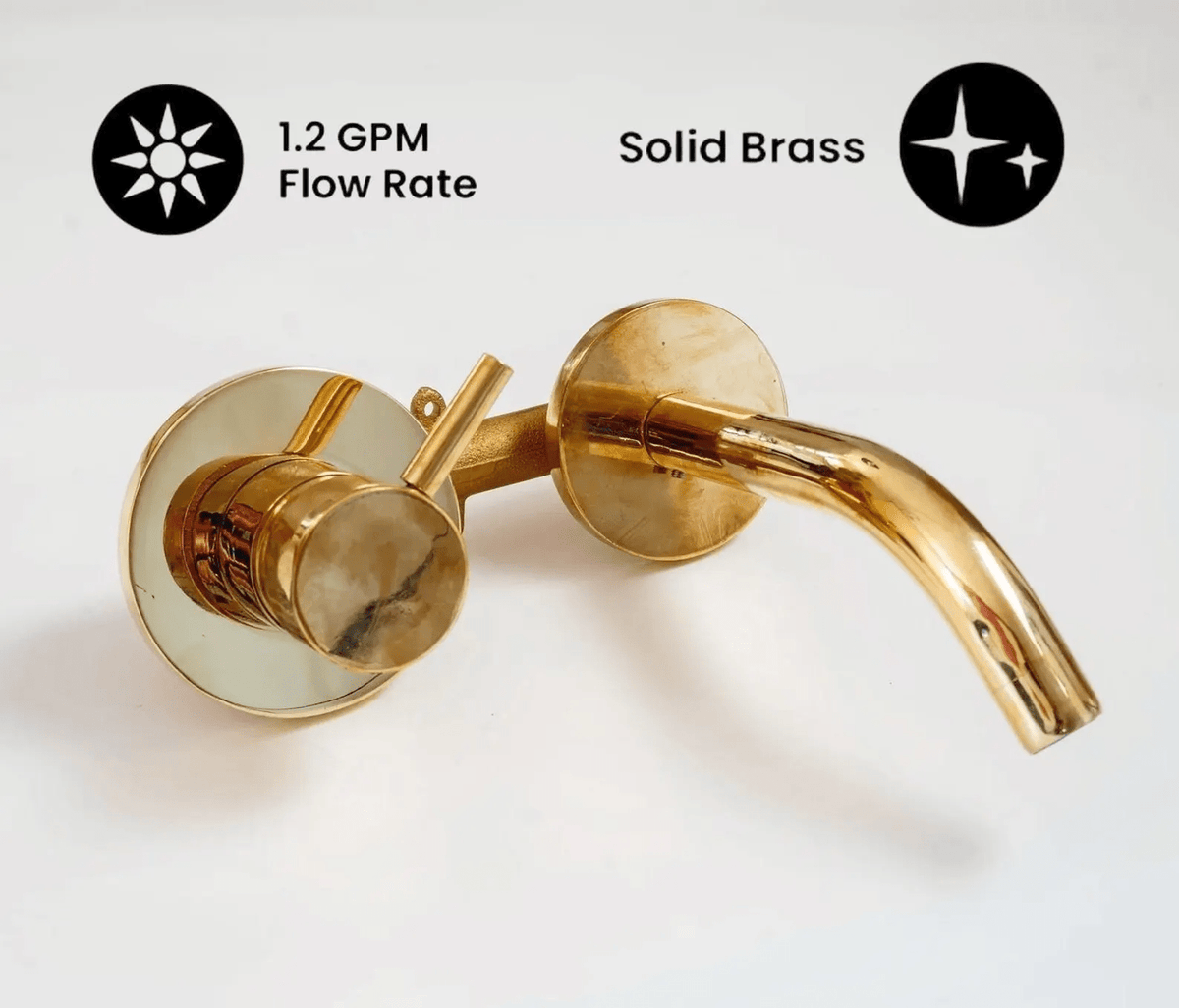 Built In Wall Mount Brass Bathroom Faucet Vanity Sink Faucet Vintage Brass Fixture - handcrafted luxury Bathroom Faucets for kitchen and bathroom interiors by Brooklyn Brass