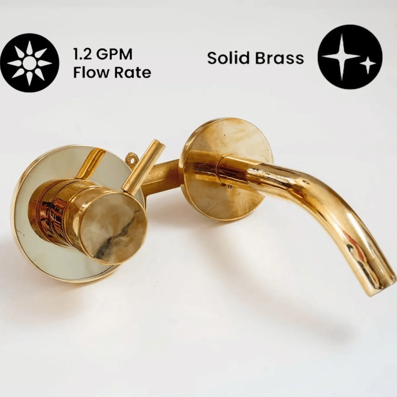Built In Wall Mount Brass Bathroom Faucet Vanity Sink Faucet Vintage Brass Fixture - handcrafted luxury Bathroom Faucets for kitchen and bathroom interiors by Brooklyn Brass