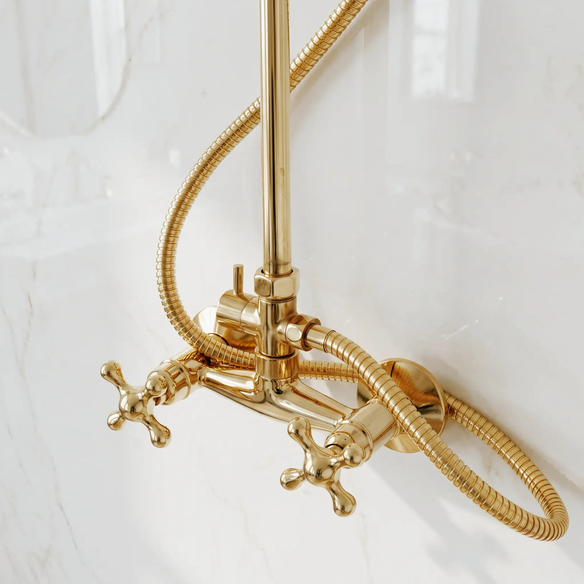 Copper Outdoor Shower ,Exposed Wall Mounted Copper Shower System ,Industrial design Shower - handcrafted luxury Shower Systems for kitchen and bathroom interiors by Brooklyn Brass