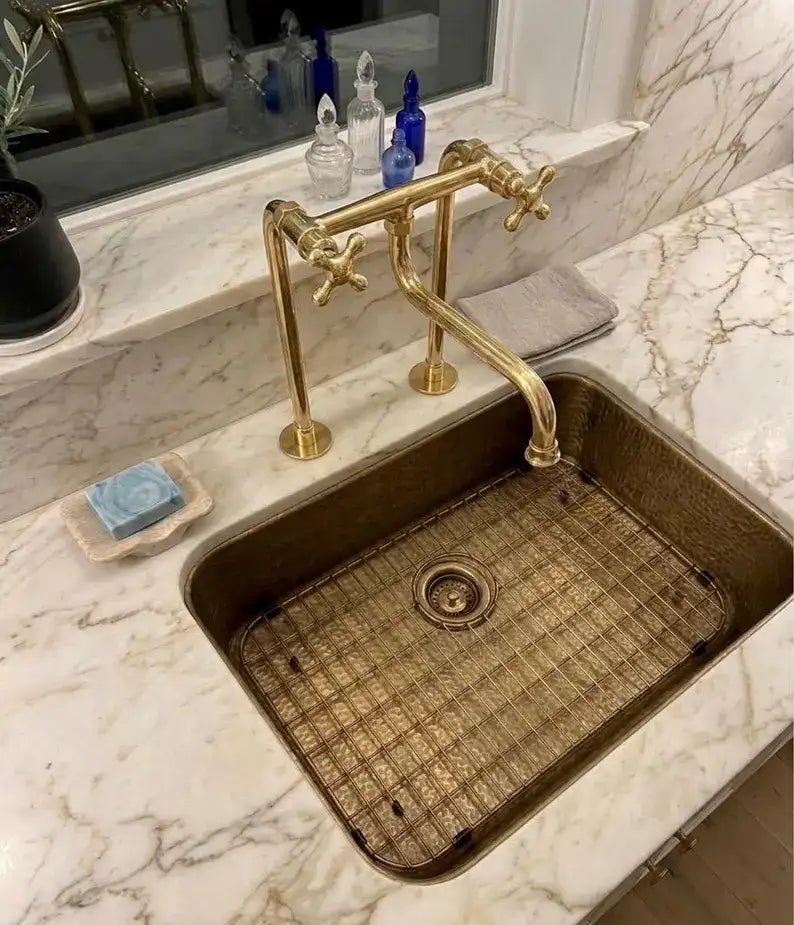 Elephant Trunk Spout Brass Kitchen Faucet - handcrafted luxury Kitchen Faucets for kitchen and bathroom interiors by Brooklyn Brass