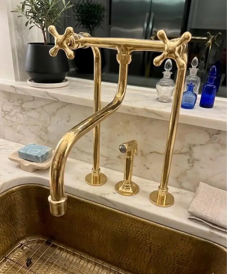 Elephant Trunk Spout Brass Kitchen Faucet - handcrafted luxury Kitchen Faucets for kitchen and bathroom interiors by Brooklyn Brass