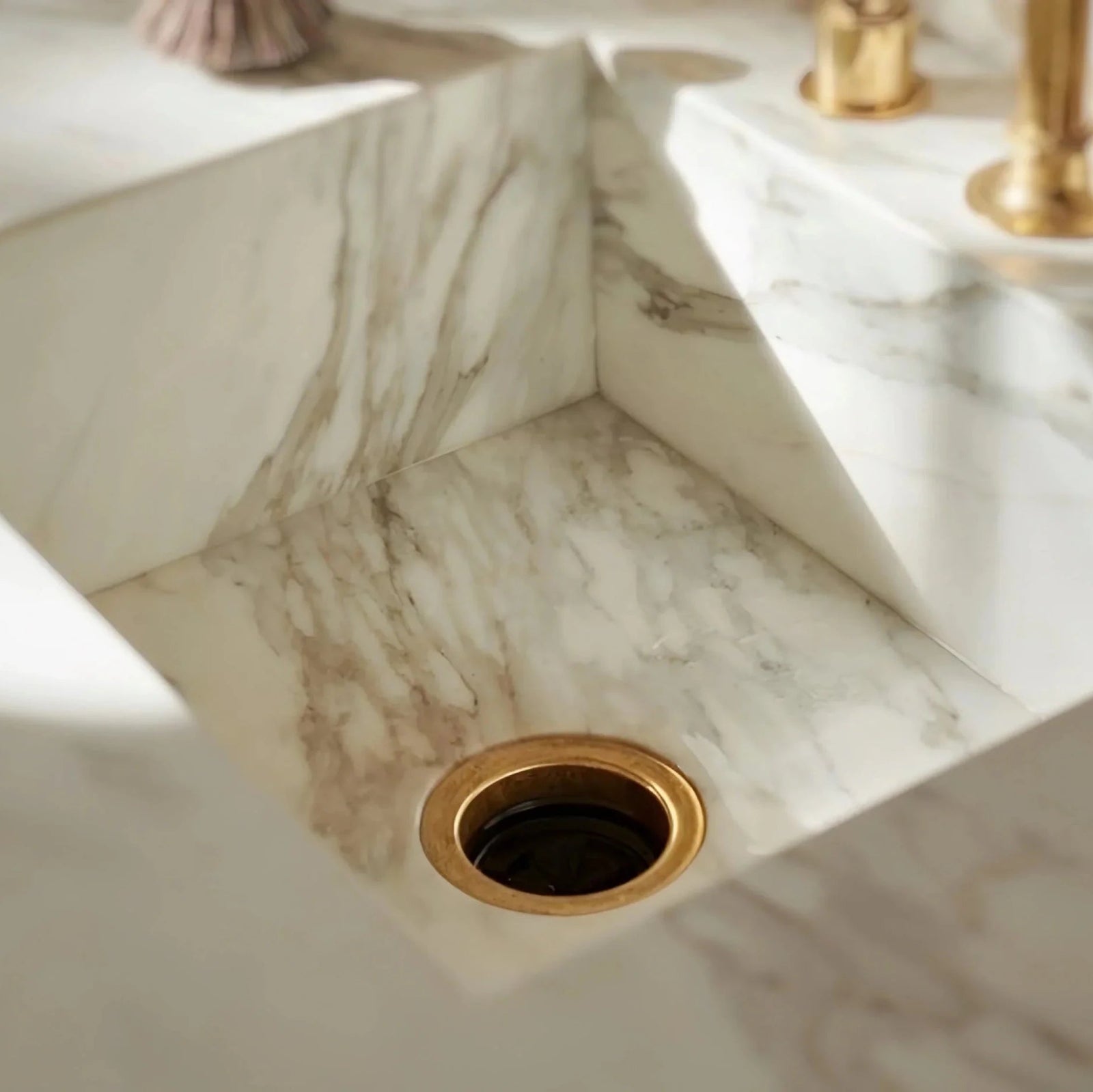 Garbage Disposal, Unlacquered Brass, Flange Kitchen Sink flange kit 3 1/2 standard sink Drain Hole - handcrafted luxury Hardware and Drains for kitchen and bathroom interiors by Brooklyn Brass