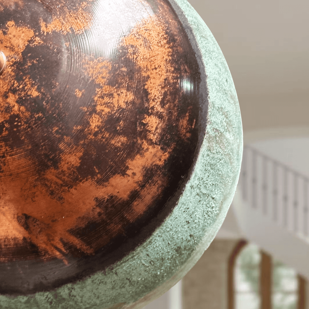 Green Patina Copper Dome Pendant – Oxidized Ceiling Light for Farmhouse - handcrafted luxury for kitchen and bathroom interiors by Brooklyn Brass