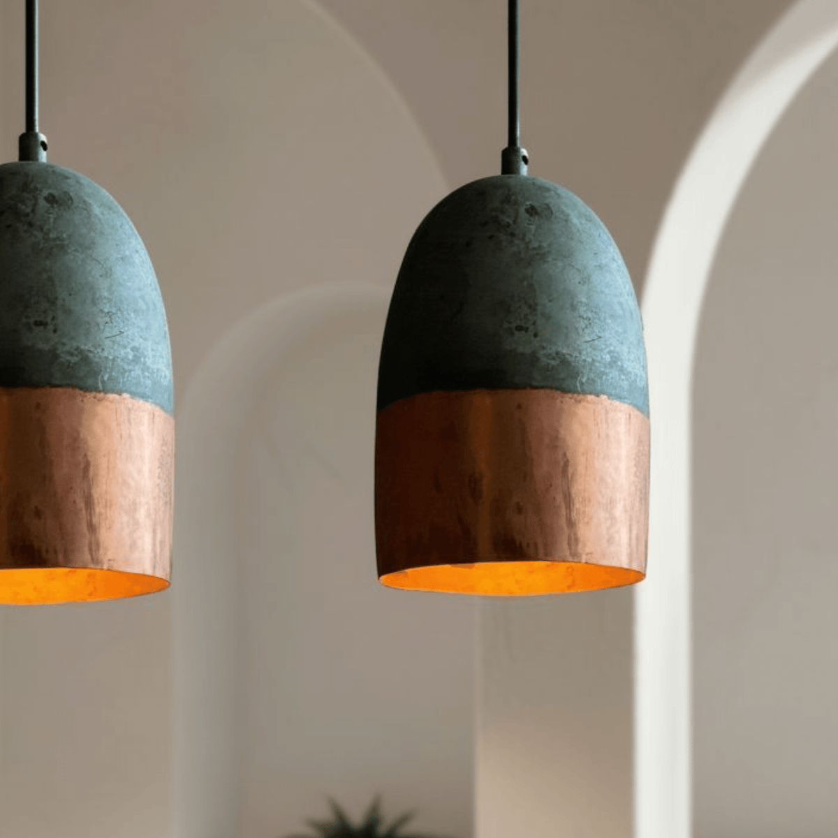 Green Patina Pendant for Vintage Dining or Bar Lighting - handcrafted luxury for kitchen and bathroom interiors by Brooklyn Brass
