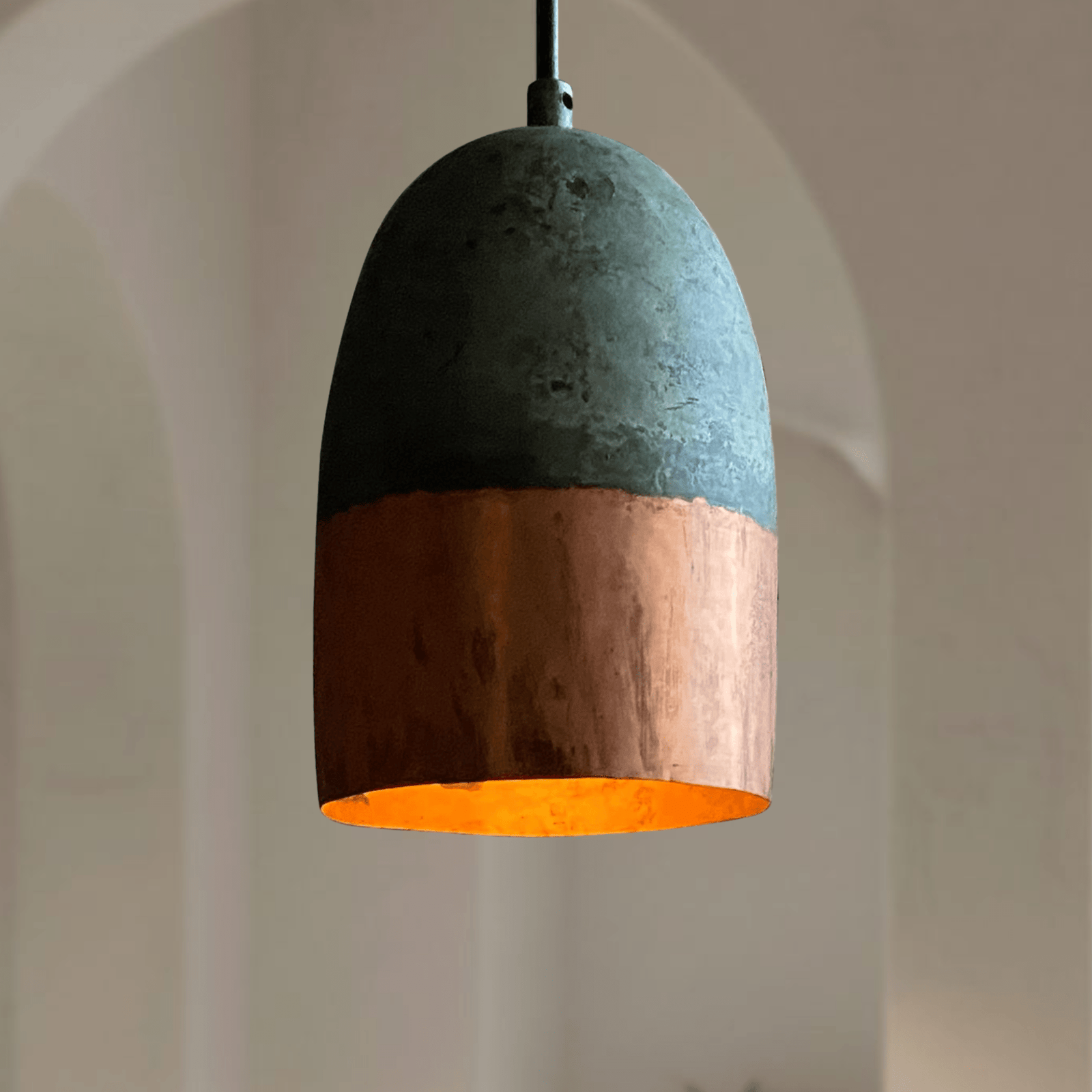 Green Patina Pendant for Vintage Dining or Bar Lighting - handcrafted luxury for kitchen and bathroom interiors by Brooklyn Brass
