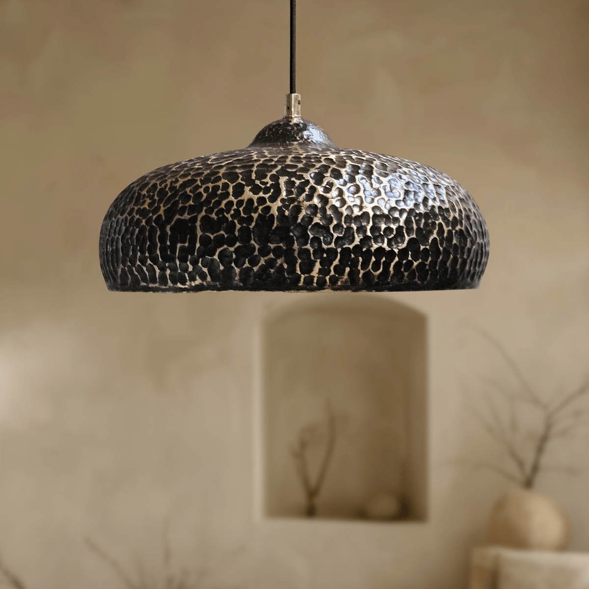 Hammered Brass Pendant Light – Dome Ceiling Fixture for Kitchen & Dining Spaces - handcrafted luxury for kitchen and bathroom interiors by Brooklyn Brass