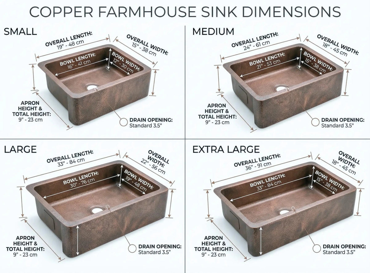 Hand-Hammered Copper Double Bowl Farmhouse Sink, Antique Moroccan Apron-Front Kitchen Basin - handcrafted luxury for kitchen and bathroom interiors by Brooklyn Brass