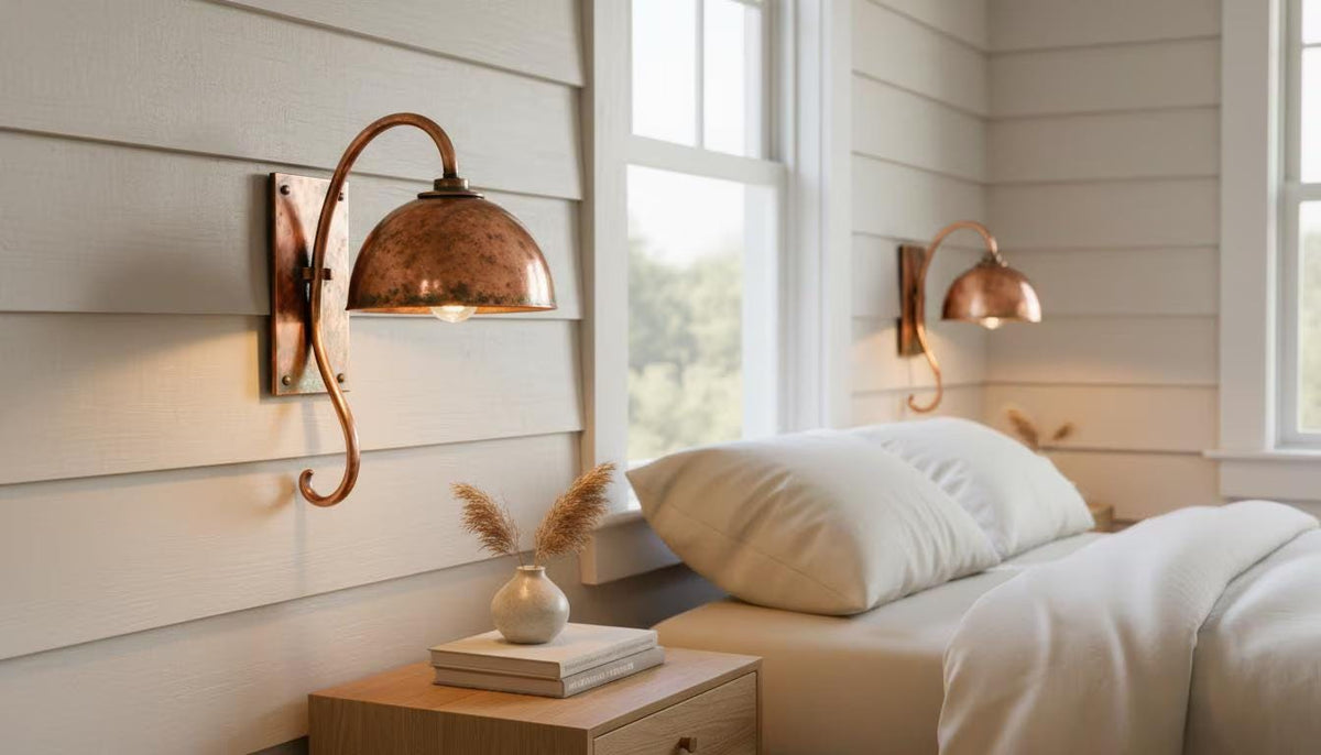 Handmade Copper Gooseneck Outdoor Wall Sconce – Farmhouse Patio Light - handcrafted luxury for kitchen and bathroom interiors by Brooklyn Brass