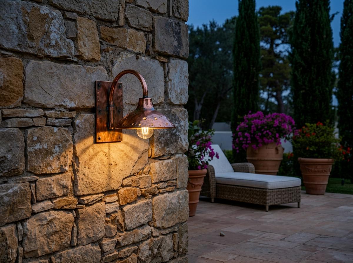 Handmade Copper Gooseneck Wall Sconce, Rustic Farmhouse Outdoor Light - handcrafted luxury for kitchen and bathroom interiors by Brooklyn Brass
