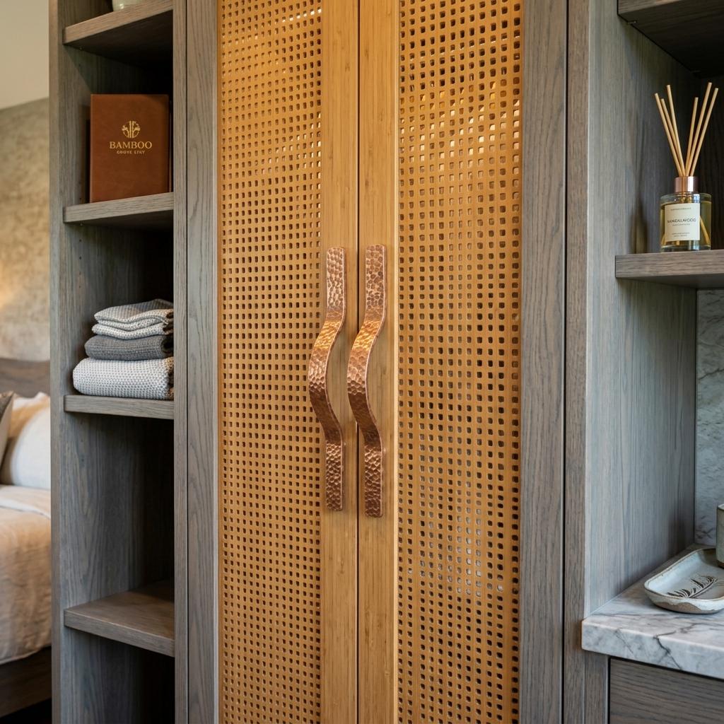 Handmade Hammered Copper Cabinet Handles – Luxury Curved Drawer Pulls, Organic Modern Cabinet Hardware - handcrafted luxury for kitchen and bathroom interiors by Brooklyn Brass