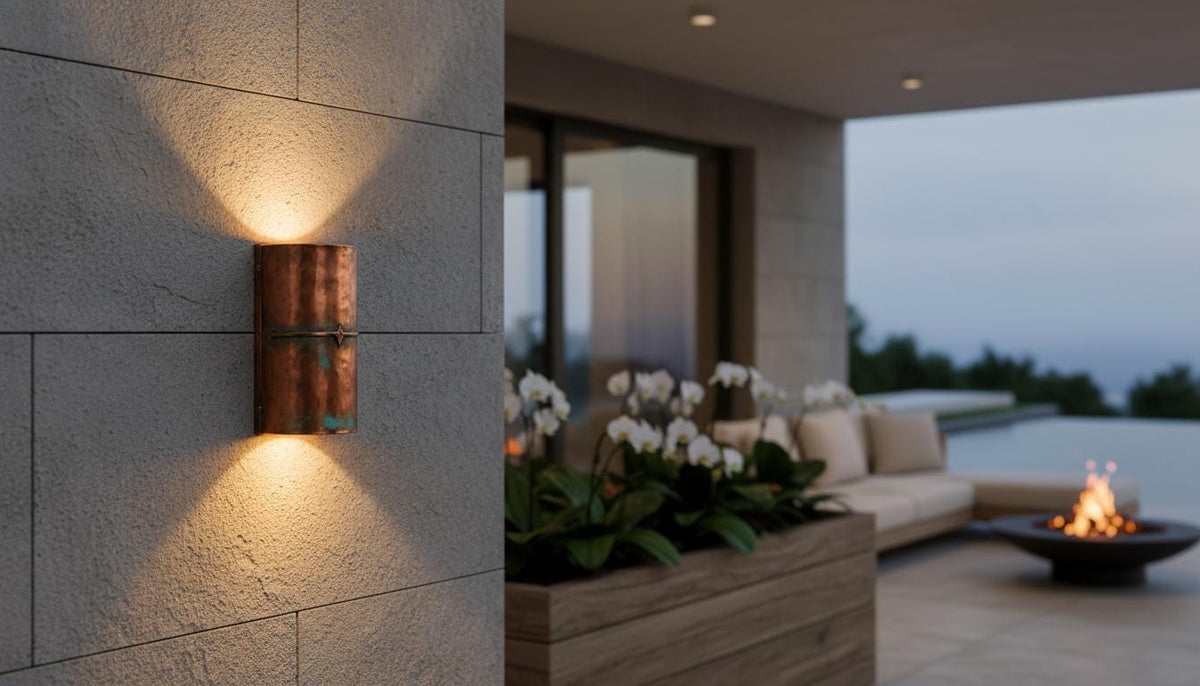 Copper Wall Sconce – Rustic Outdoor Up Down Architectural Light
