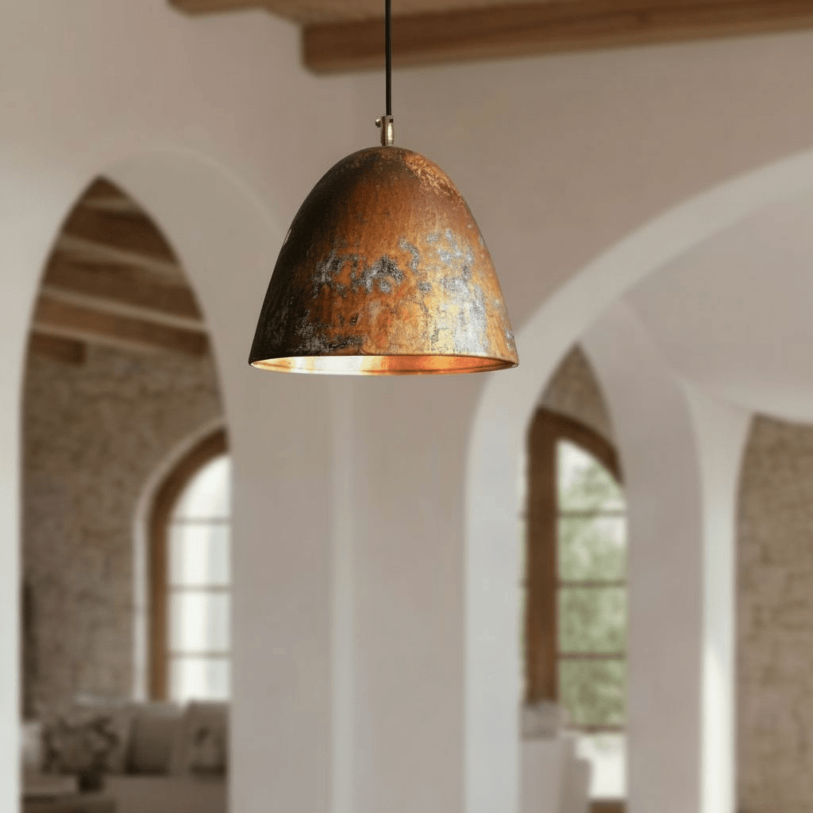 Oxidized Copper Dome Pendant – Rustic Ceiling Light for Warm Kitchen Spaces - handcrafted luxury for kitchen and bathroom interiors by Brooklyn Brass