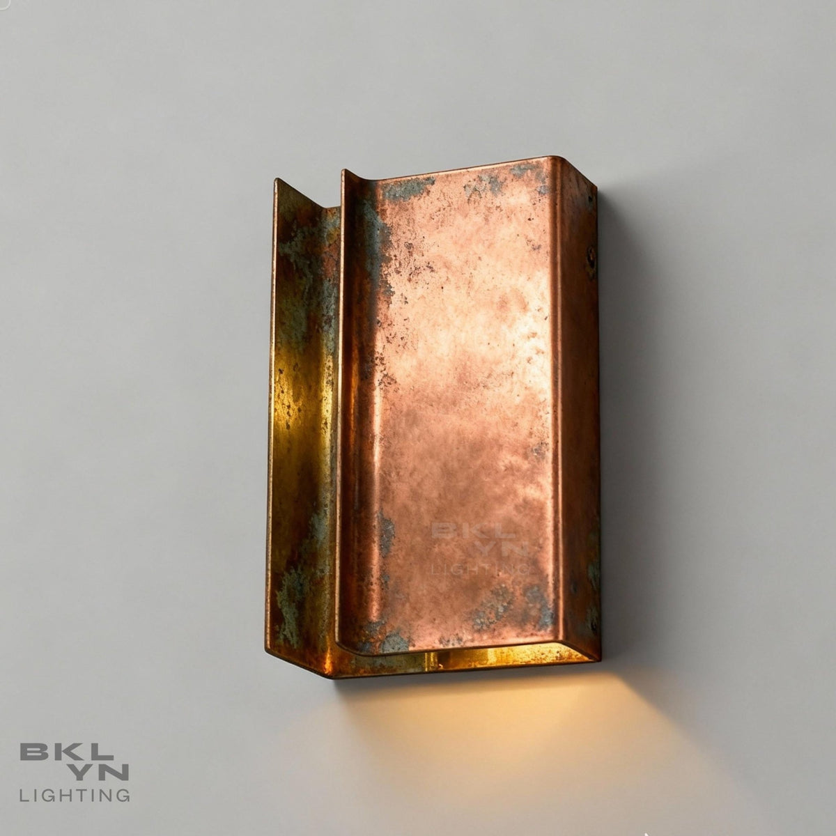 Personalized Green Patina Handcrafted Verdigris Copper Wall Sconce | Plug-In Version with On/Off Switch | Handmade Moroccan Lighting - handcrafted luxury for kitchen and bathroom interiors by Brooklyn Brass