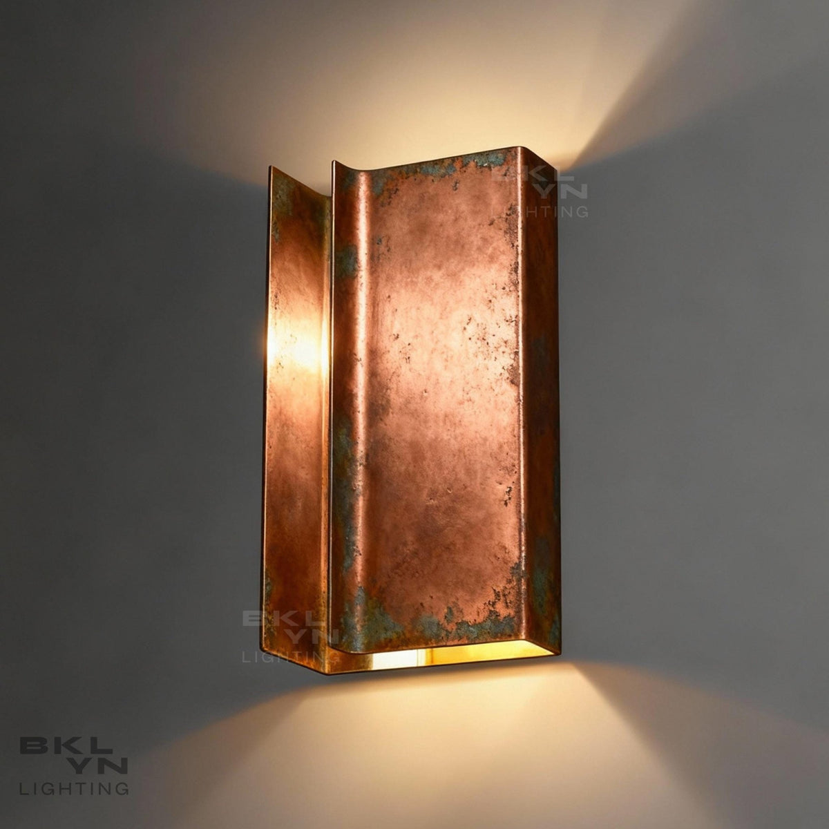 Personalized Green Patina Handcrafted Verdigris Copper Wall Sconce | Plug-In Version with On/Off Switch | Handmade Moroccan Lighting - handcrafted luxury for kitchen and bathroom interiors by Brooklyn Brass