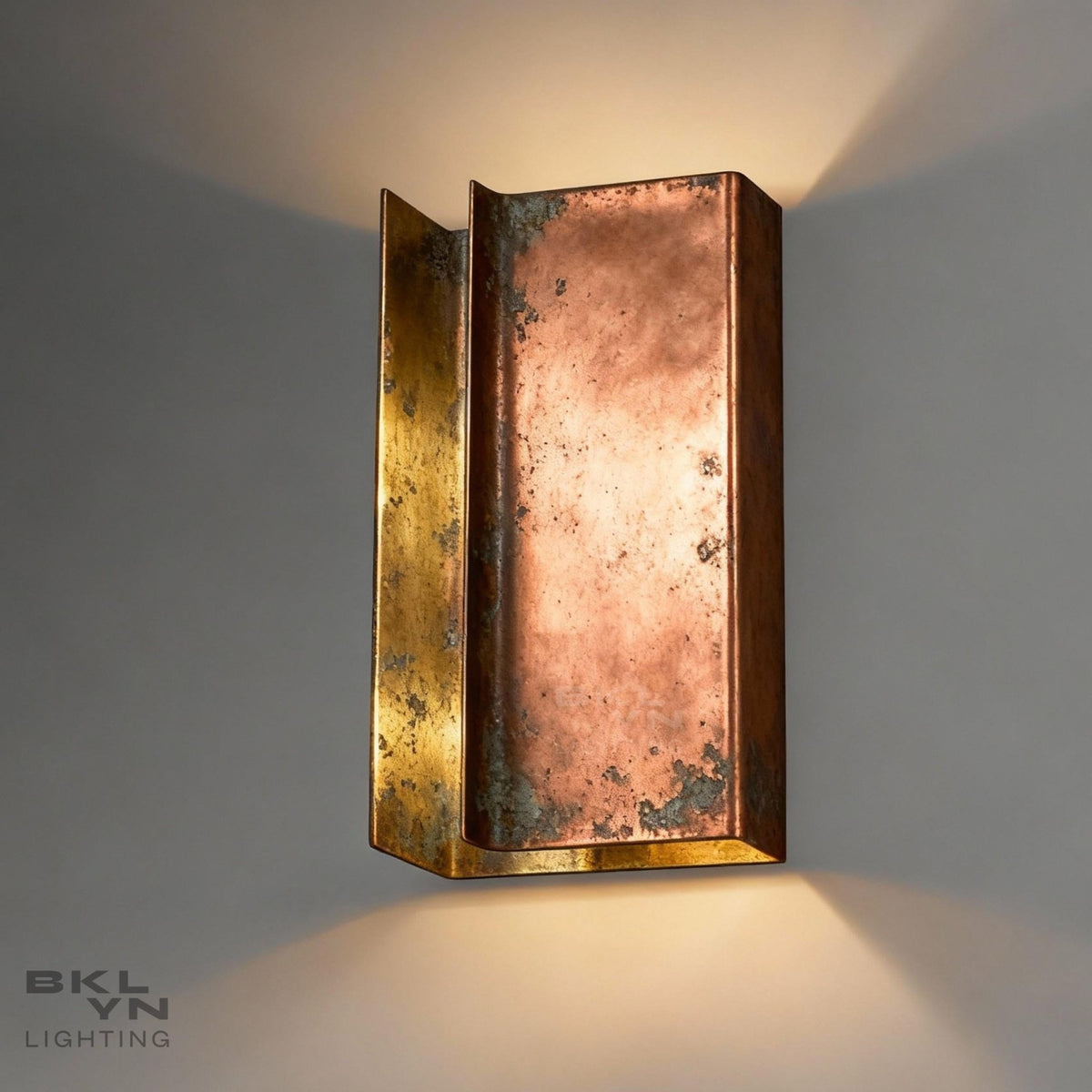 Personalized Green Patina Handcrafted Verdigris Copper Wall Sconce | Plug-In Version with On/Off Switch | Handmade Moroccan Lighting - handcrafted luxury for kitchen and bathroom interiors by Brooklyn Brass