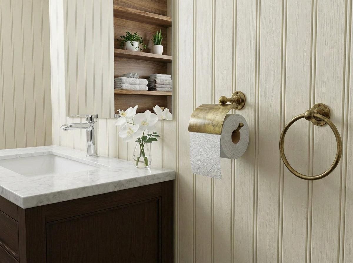 Polished Gold Solid Brass Toilet Paper Holder, Wall Mounted Bathroom Accessory - handcrafted luxury for kitchen and bathroom interiors by Brooklyn Brass