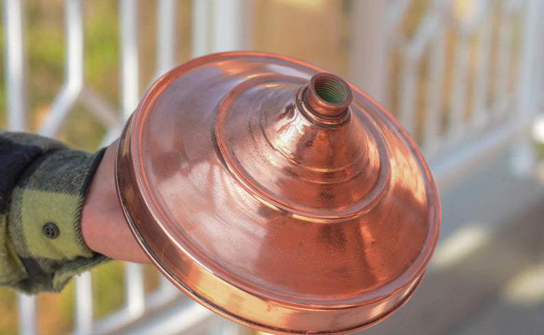Rain Shower Head, Copper Showerhead, Round Showerhead, Works Outdoor - handcrafted luxury Shower Systems for kitchen and bathroom interiors by Brooklyn Brass
