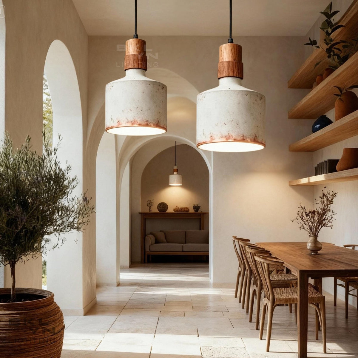 Set Of 3 Wihte Patina Copper Pendant Light – Rustic Farmhouse Dome, Large Oxidized Ceiling Light, Moroccan Style Kitchen Island Fixture - handcrafted luxury for kitchen and bathroom interiors by Brooklyn Brass