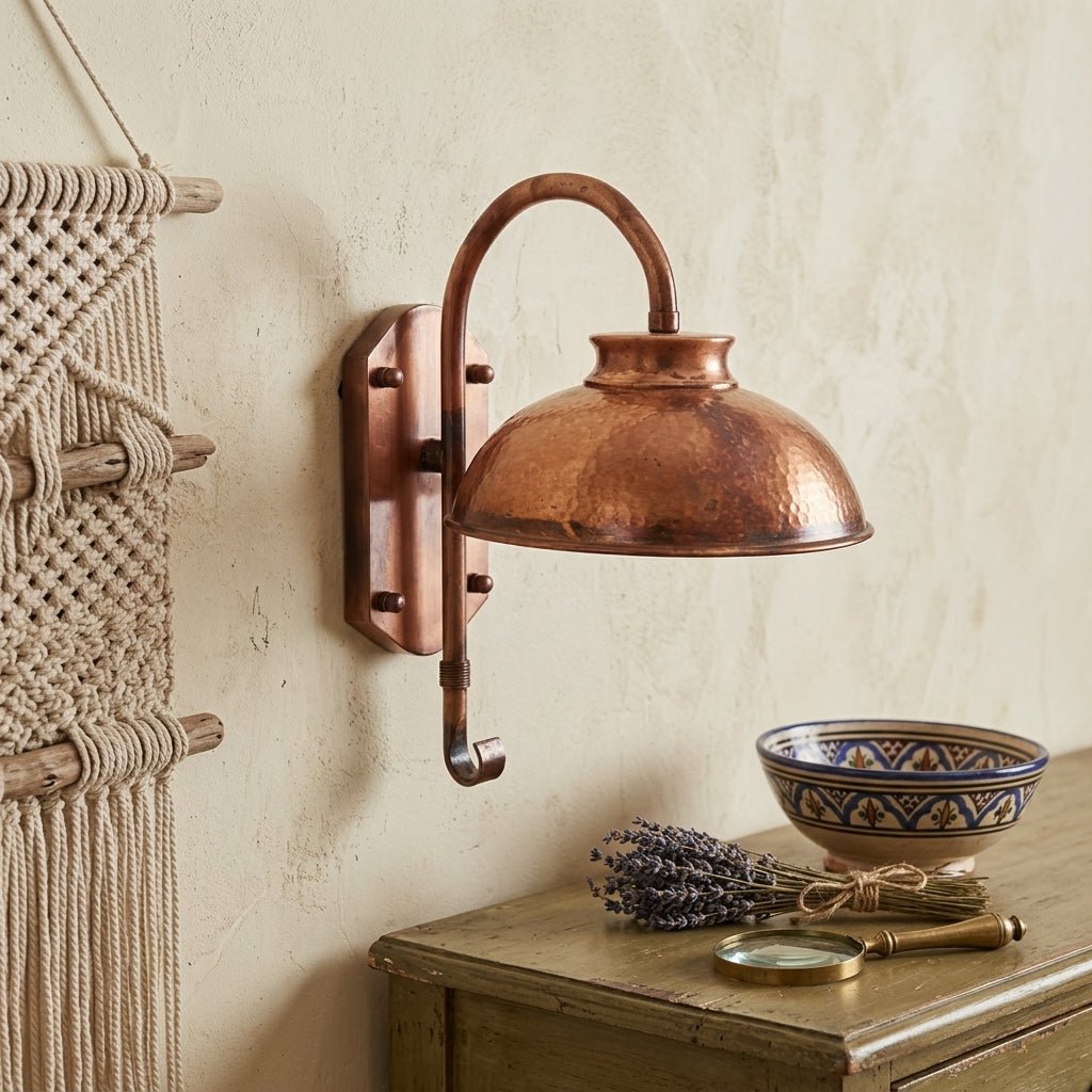 Set of 5 Small Handcrafted Copper Wall Sconces – Timeless Artisan Accent Lighting - handcrafted luxury for kitchen and bathroom interiors by Brooklyn Brass