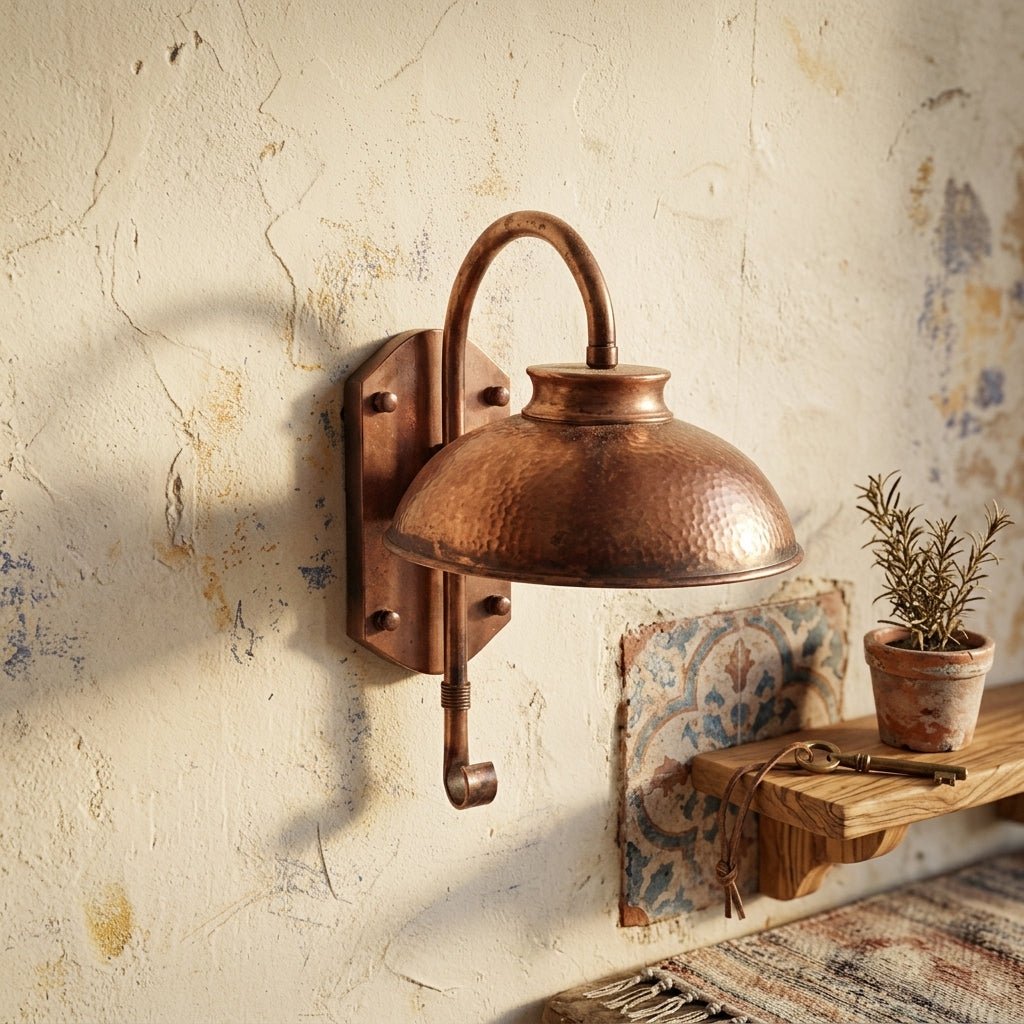 Set of 5 Small Handcrafted Copper Wall Sconces – Timeless Artisan Accent Lighting - handcrafted luxury for kitchen and bathroom interiors by Brooklyn Brass