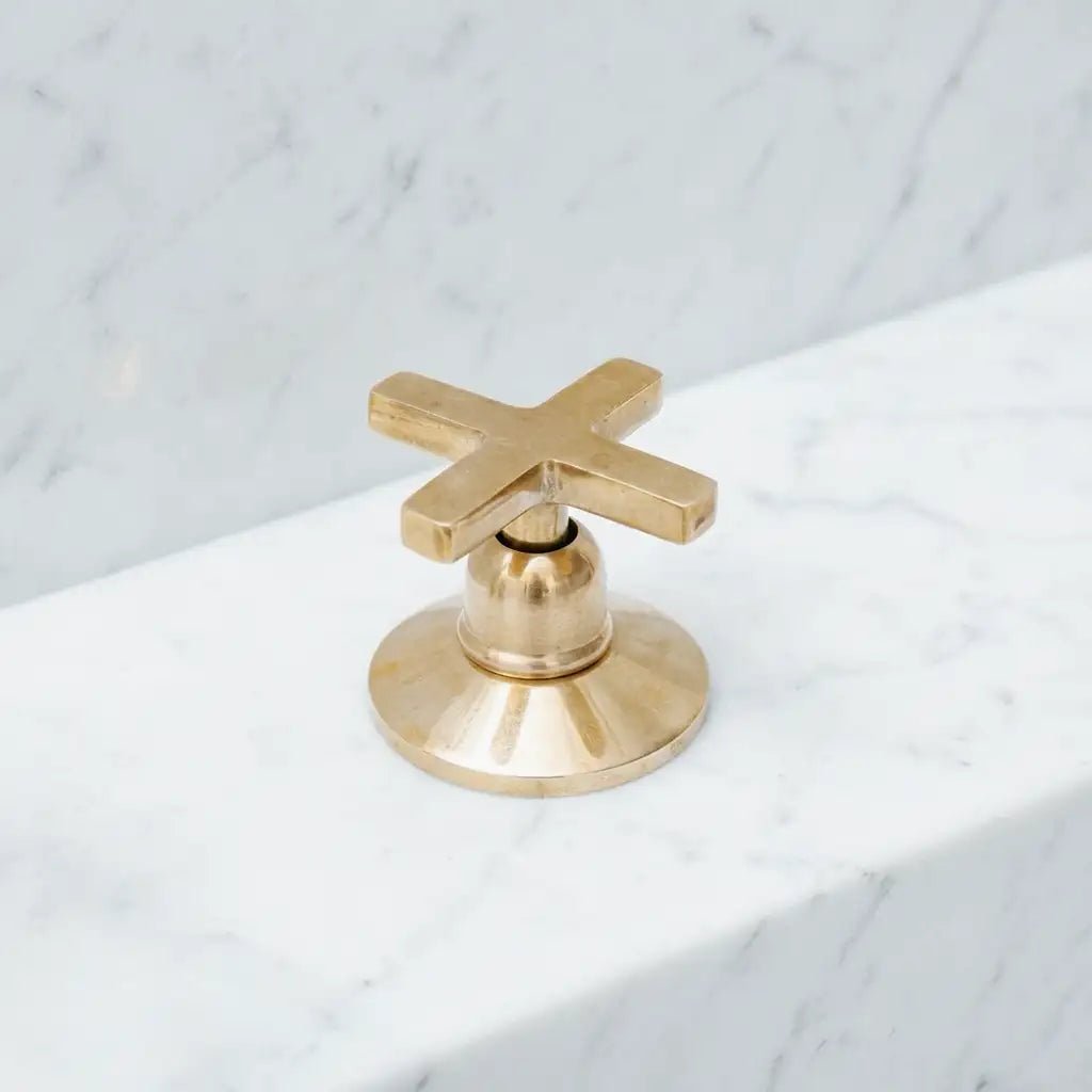 Snake Style Widespread 3 Holes Solid Unlacquered Brass Faucet - handcrafted luxury Kitchen Faucets for kitchen and bathroom interiors by Brooklyn Brass