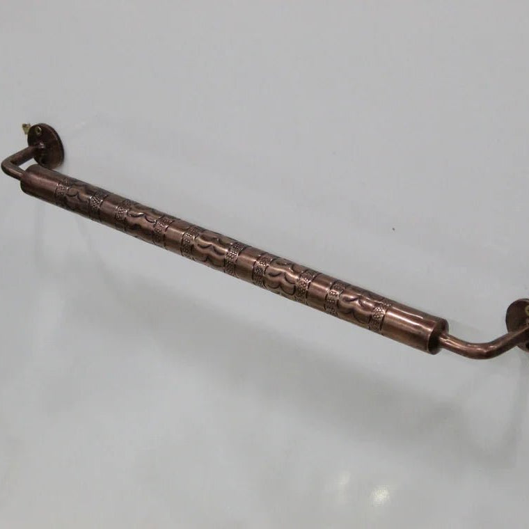 Solid Aged Copper Bathroom Towel Bar - handcrafted luxury Hardware and Drains for kitchen and bathroom interiors by Brooklyn Brass