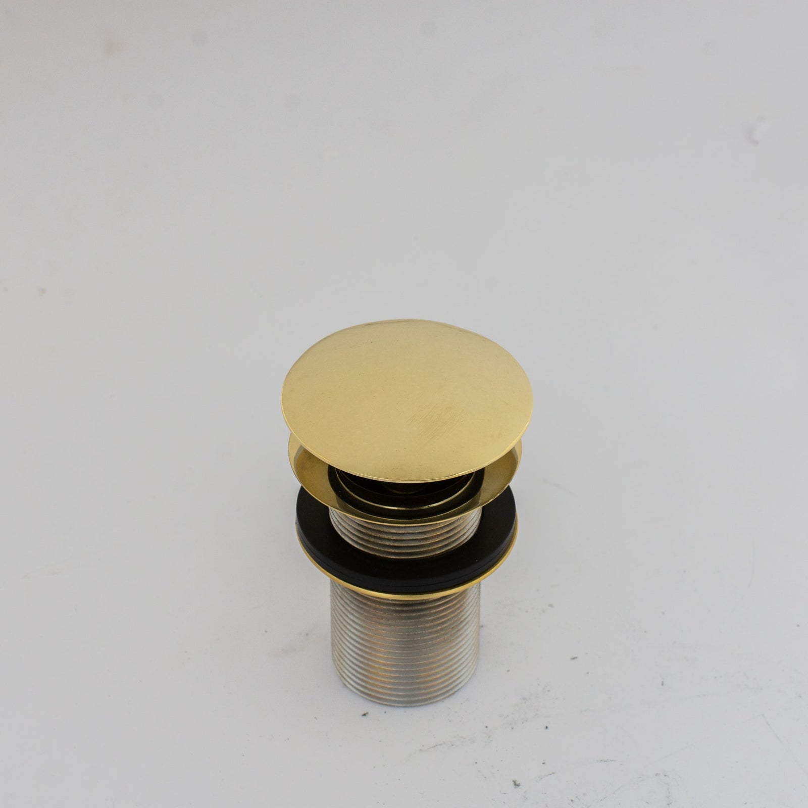 Solid Brass Drain, Push Up Button - handcrafted luxury Hardware and Drains for kitchen and bathroom interiors by Brooklyn Brass