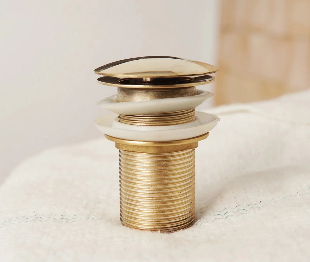 Solid Brass Drain, Push Up Button - handcrafted luxury Hardware and Drains for kitchen and bathroom interiors by Brooklyn Brass