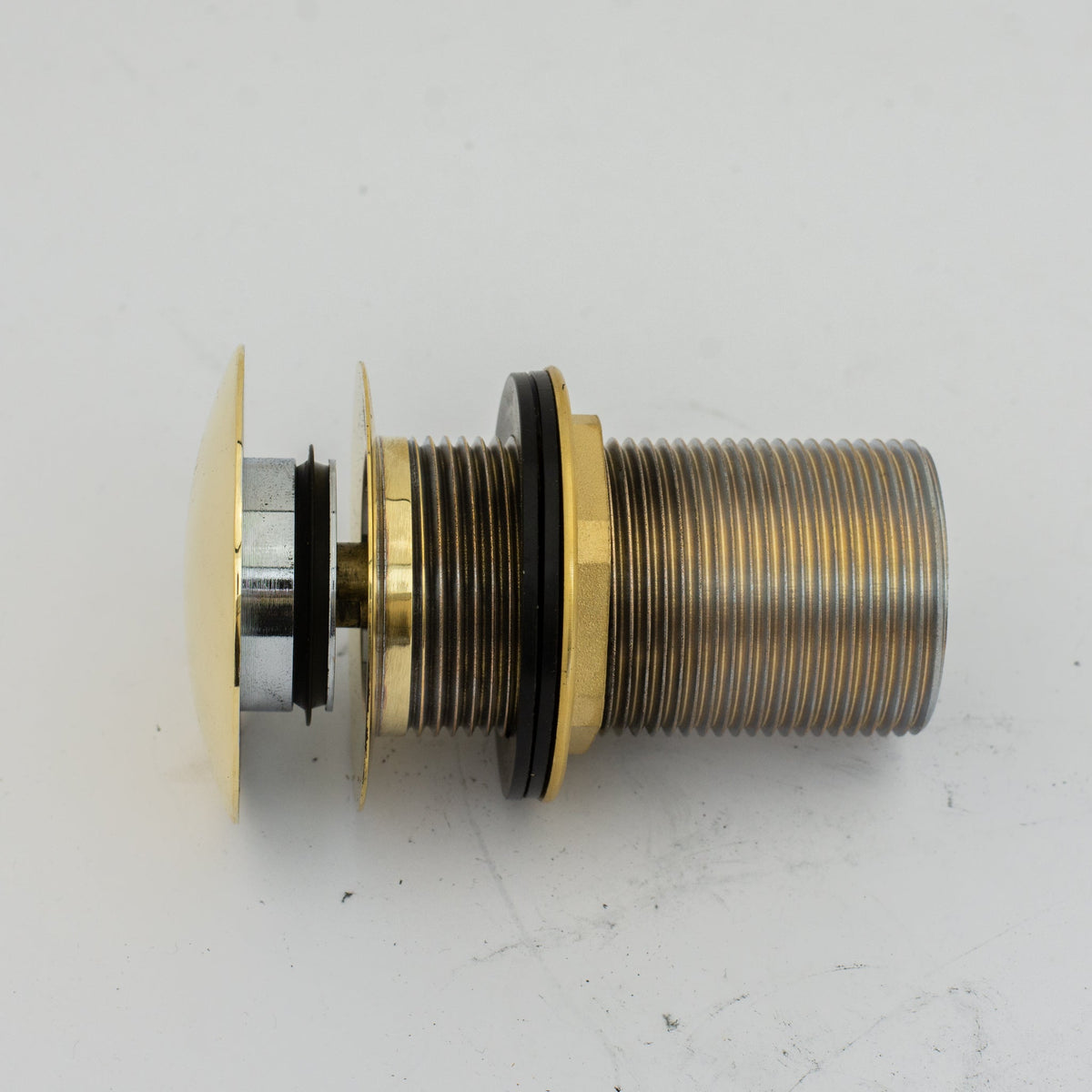 Solid Brass Drain, Push Up Button - handcrafted luxury Hardware and Drains for kitchen and bathroom interiors by Brooklyn Brass