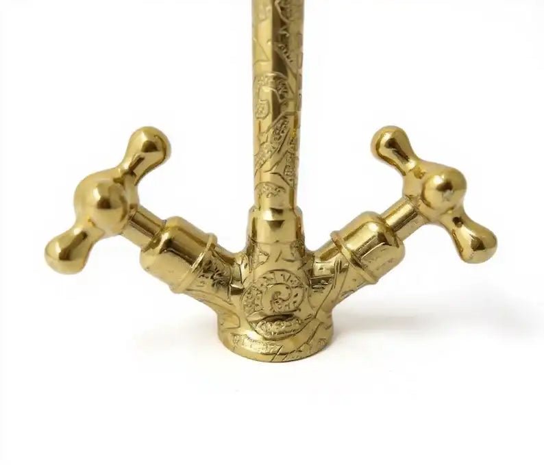 Solid Brass Gooseneck Faucet for Bathroom - handcrafted luxury Bathroom Faucets for kitchen and bathroom interiors by Brooklyn Brass