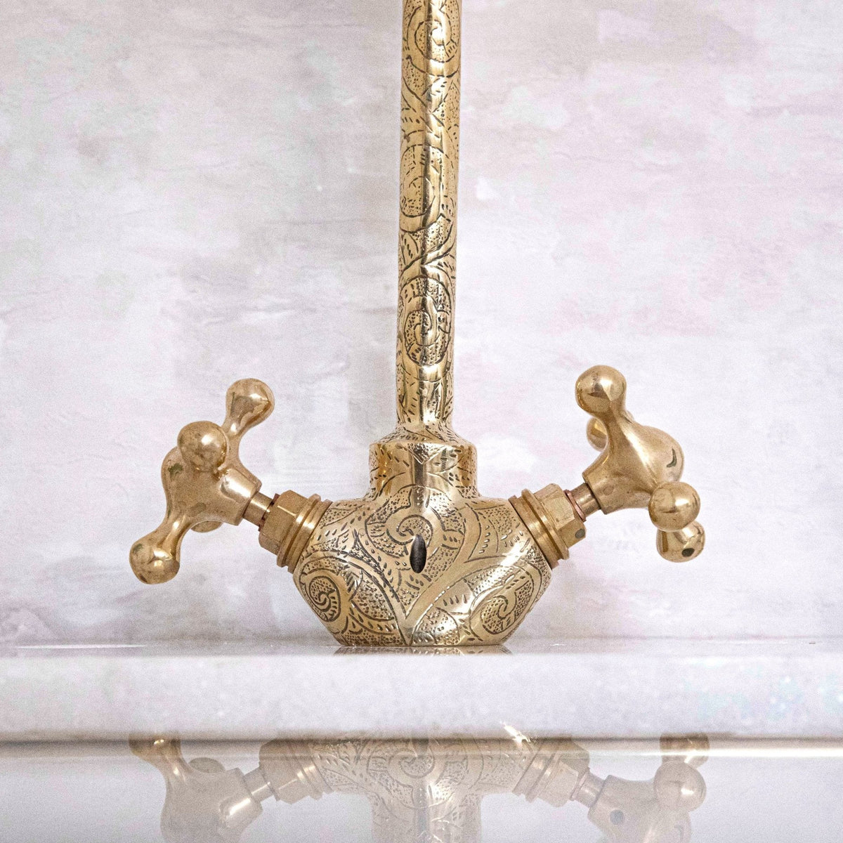 Solid Brass Gooseneck Faucet for Bathroom - handcrafted luxury Bathroom Faucets for kitchen and bathroom interiors by Brooklyn Brass