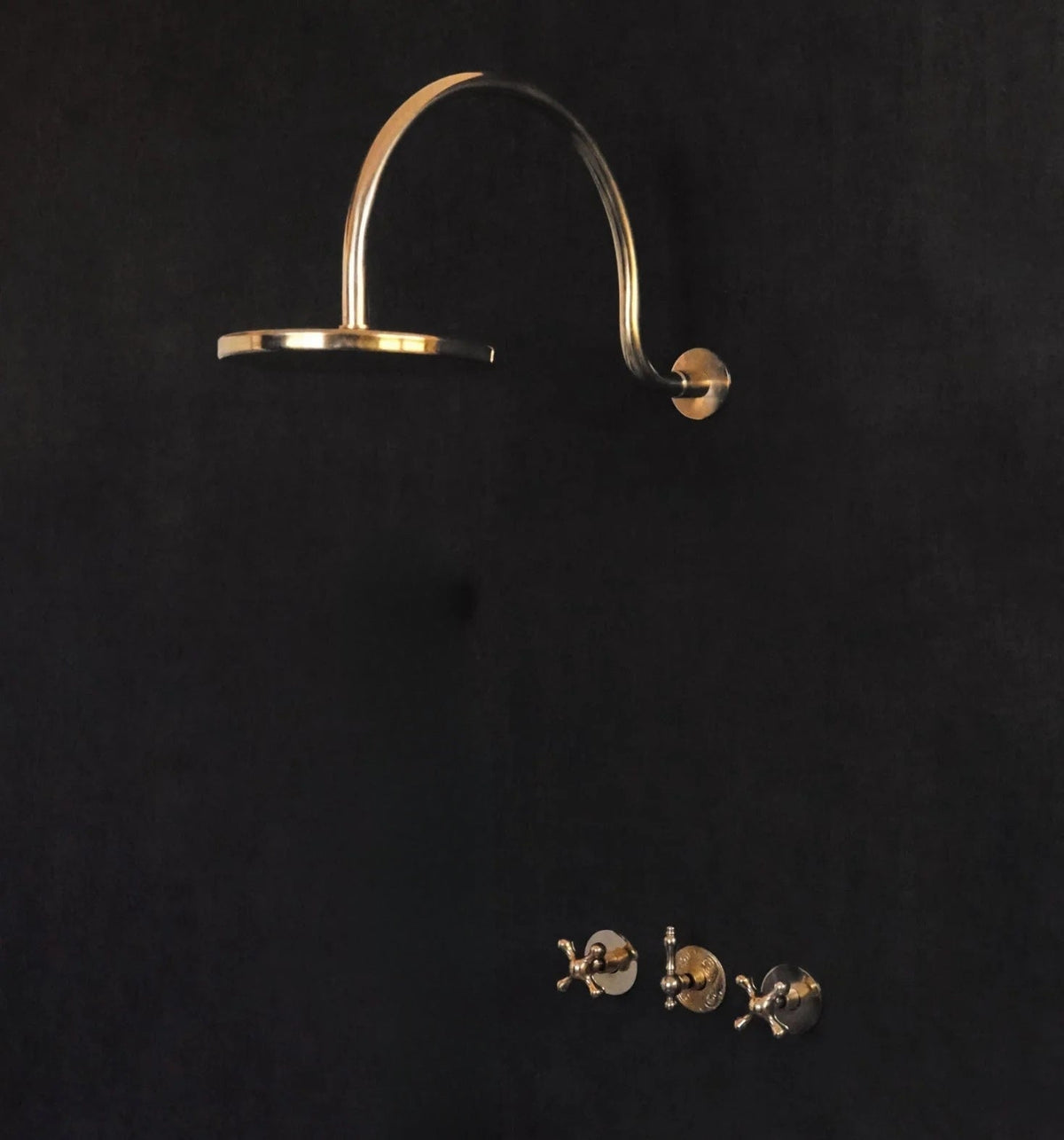 Solid Brass Rainfall Shower, Unlacquered Brass 2 outlet Shower with Tub filler - handcrafted luxury Showers for kitchen and bathroom interiors by Brooklyn Brass